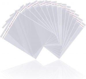 100 Pcs A4 Clear Self-adhesive Bags...