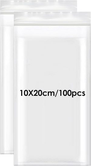 100 Resealable Plastic Bags, 10...