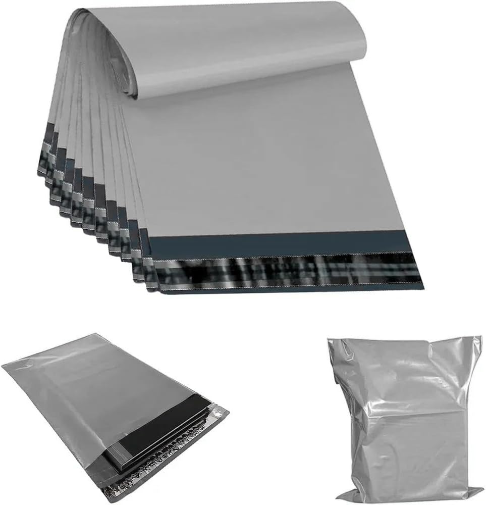 100 X Efforias 12 X 16 Grey Mailing Bags | Self Adhesive | Waterproof and Tear-Proof Postal Bags