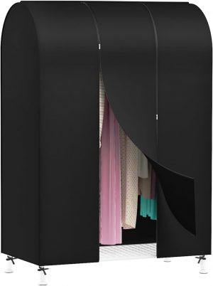 Syeeiex Clothes Rail Cover Wth Stro...