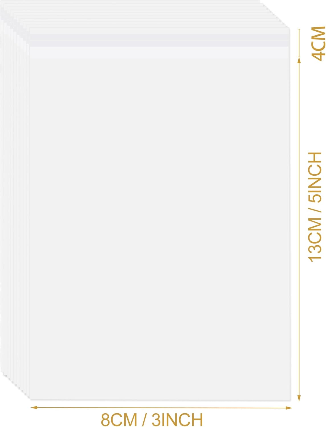 Clear Cellophane Self Sealing Display Bags - 100 Packs, 3"x 5" (8x13cm), Ideal for Cookies, Cards, Envelopes, Pictures - Image 2