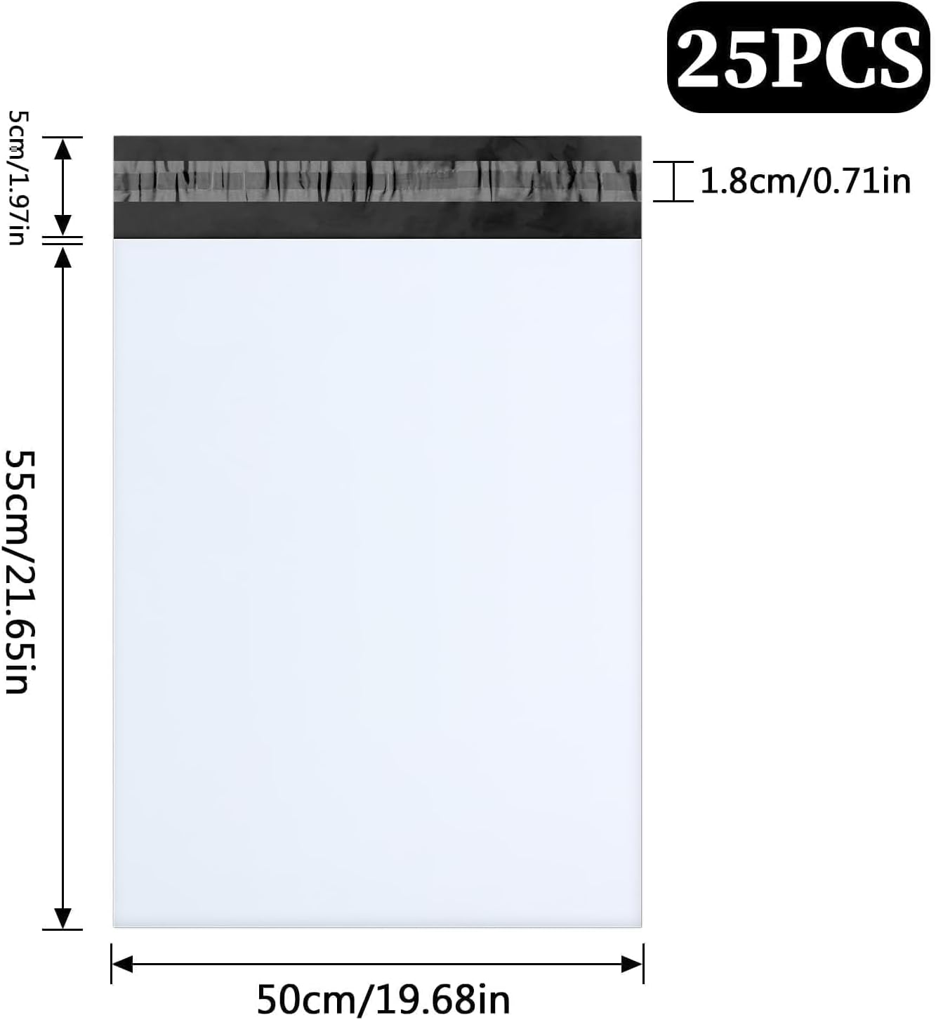 25 Pcs Parcel Bags 19.69"×23.62"(50x60 cm) Postage Bags Grey Mailing Bag Waterproof Shipping Bag Tear-Proof Self-Seal Vinted Shipping for Postage Delivery Parcels Clothes - Image 2