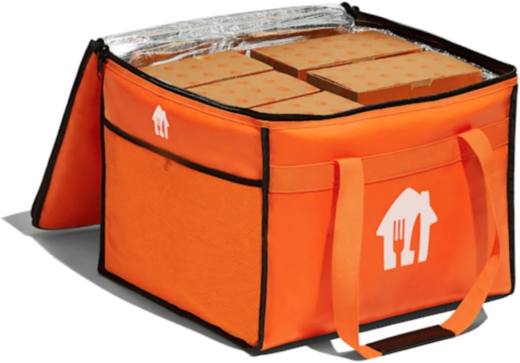 Genuine Just Eat Insulated Food Delivery Bag – Orange Thermal-Lined Bag with Zip Closure - Image 2