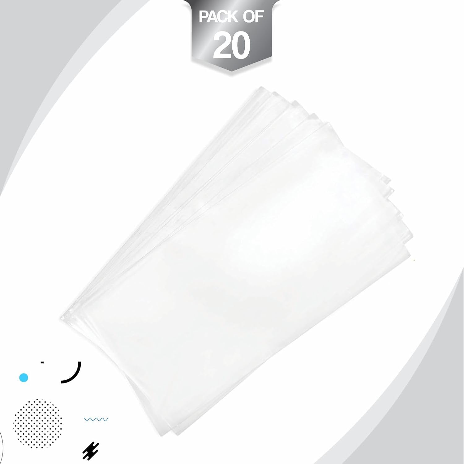 Cello Bags Resealable Transparent Flat Cellophane Treat Bag with Ties Cookies Bakery Candy Fruits Reusable Sweet Party Plastic Gift Bags Nuts Chocolates Popcorn Snacks 25cmx15cm (20Pcs) - Image 2