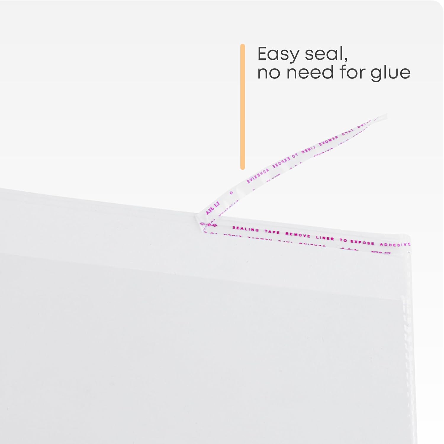 100 Pack Self Seal Clear Cellophane Bags - A4 Self Adhesive Cookies Bags, Small Cellophane Bags for Cookies, Sweets, Gifts, Jewelry - Transparent Small Plastic Bags (22 x 31 cm) - Image 4