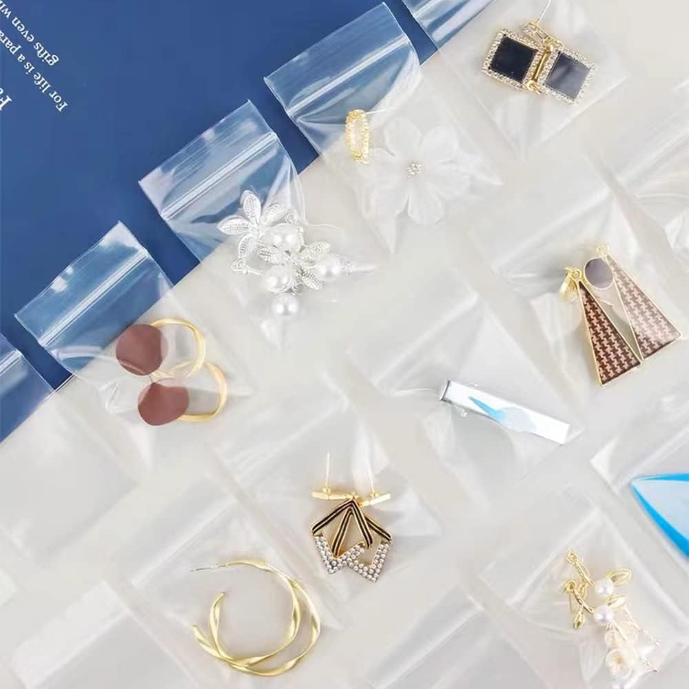 3x4cm 100 Grip Seal Bags, Small Clear Plastic Bags, Resealable Storage Pouches, Poly Zip Lock Bags, Perfect for Kitchen Storage, Jewellery, Diamond Painting, Small Cookies and Sweets - Image 3