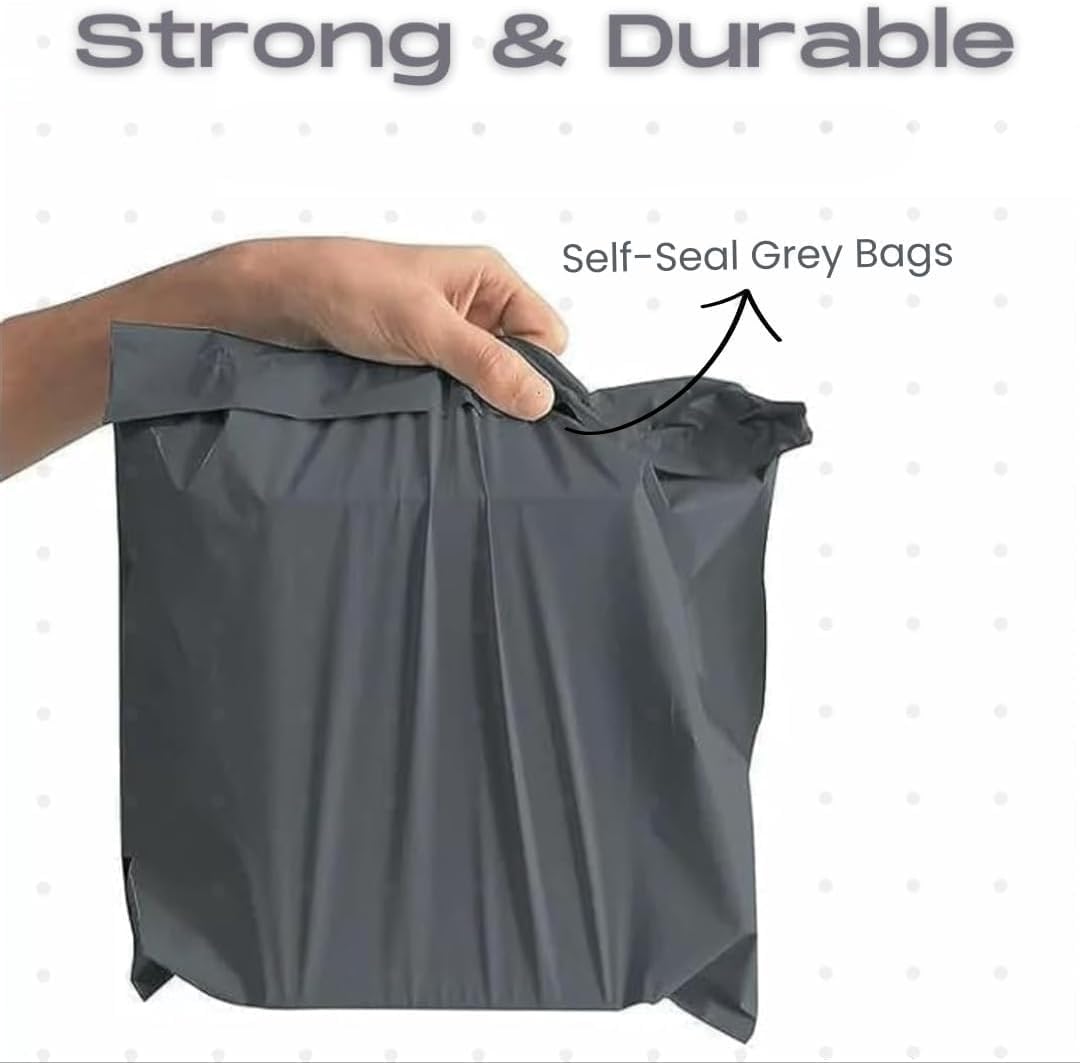 100 Mailing Bags, Shipping Poly Postal Self Seal Bags in Size 12” x 16" Inch Size Medium Mailing Bags Postage Packaging Bags 305mm to 407mm - Image 8