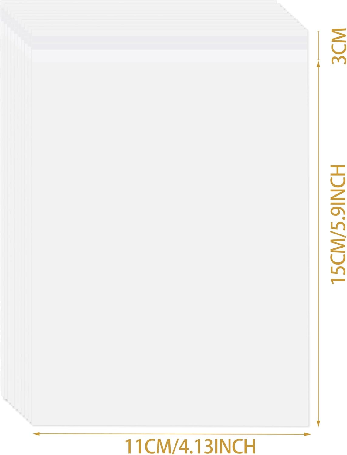 A6 Clear Self-adhesive Bags 100 Pack, Self Sealing Cellophane Display Bags/Sealable Bags, Food Safe, Cello Bags OPP for Cookies,Cards,Envelopes,Pictures (4.1 x 5.9 Inches) - Image 2