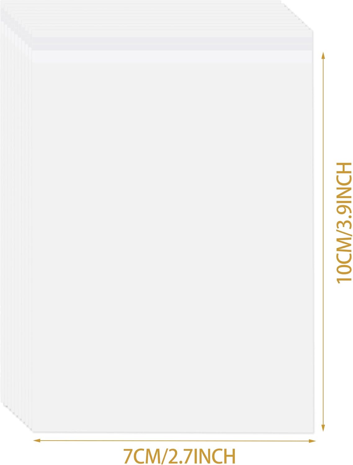 Cellophane Bags 7 * 10cm, Clear Self-Adhesive Bags 100 Packs, Self Sealing Display Bags for Cookies, Cards, Envelopes, Pictures - Image 2