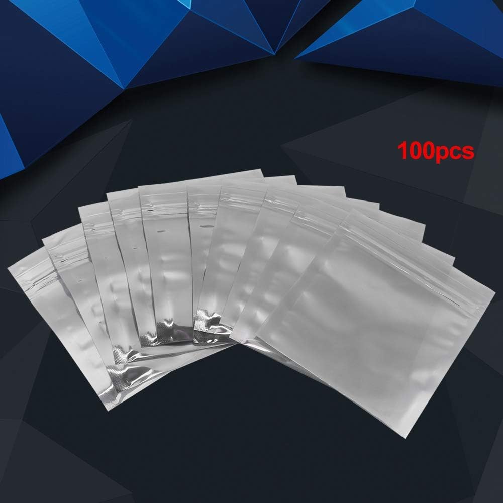 Zunate 100Pcs Antistatic Resealable Bag, Anti Static Bags Zip Lock Resealable Pouch for Hard Drive SSD HDD(8 * 9cm) - Image 2