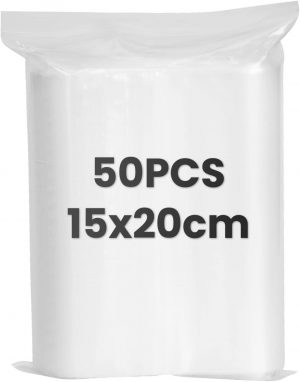 50 Grip Seal Bags, 15x20cm Clear Pl...