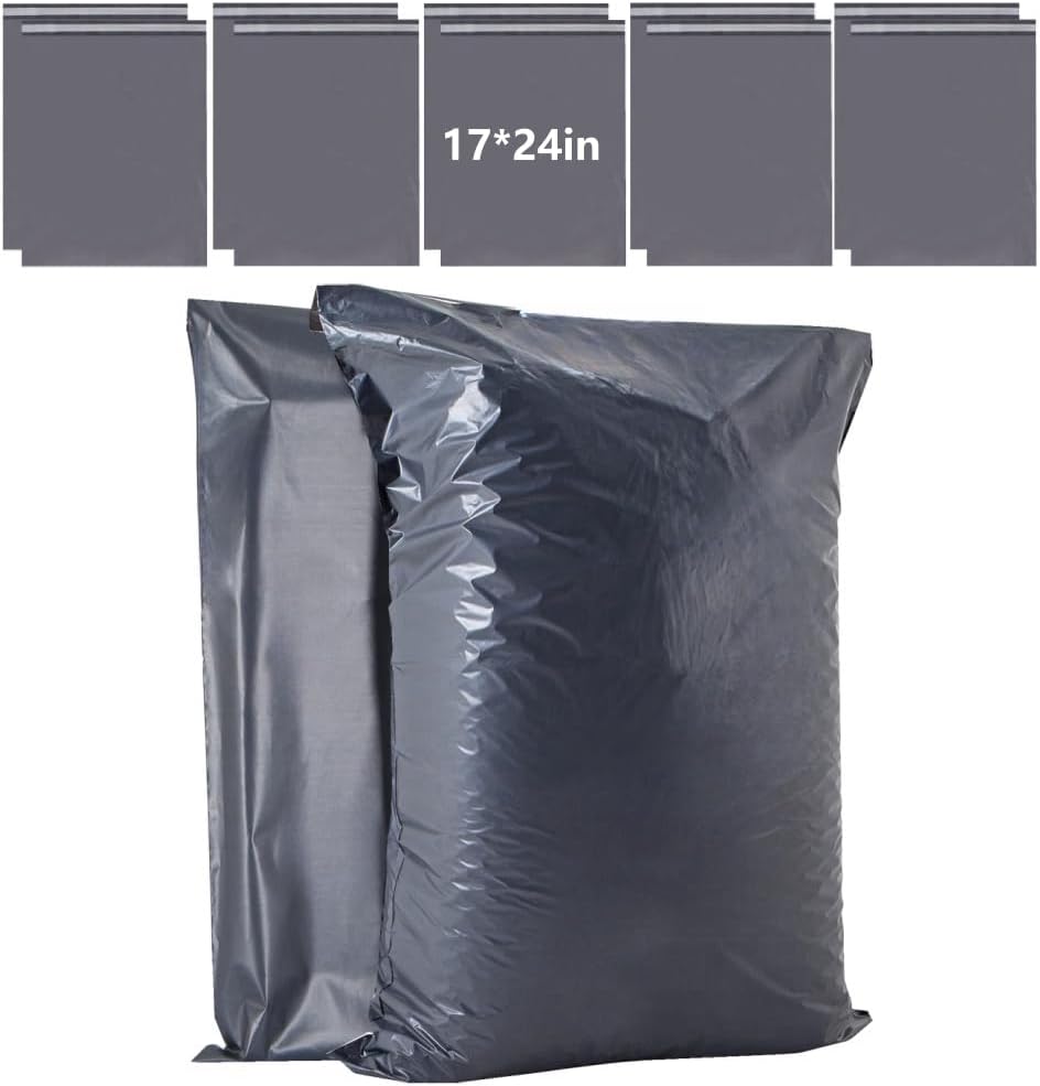 10 Large Self-Seal Postage Bags - 17 x 24" Parcel Bags for Clothes & Shipping, Tamper-Proof