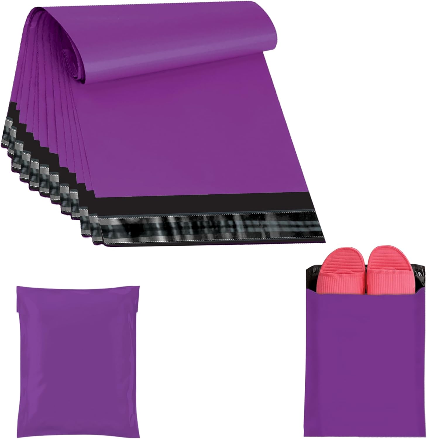 JeeJaan® 50 Pcs Purple Postage Bags 12x16 in Mailing Bags 305 x 405 mm Poly Mailers Parcel Bag Envelope Courier Shipping Waterproof and Tear-Proof Postal Mailer Courier Bag