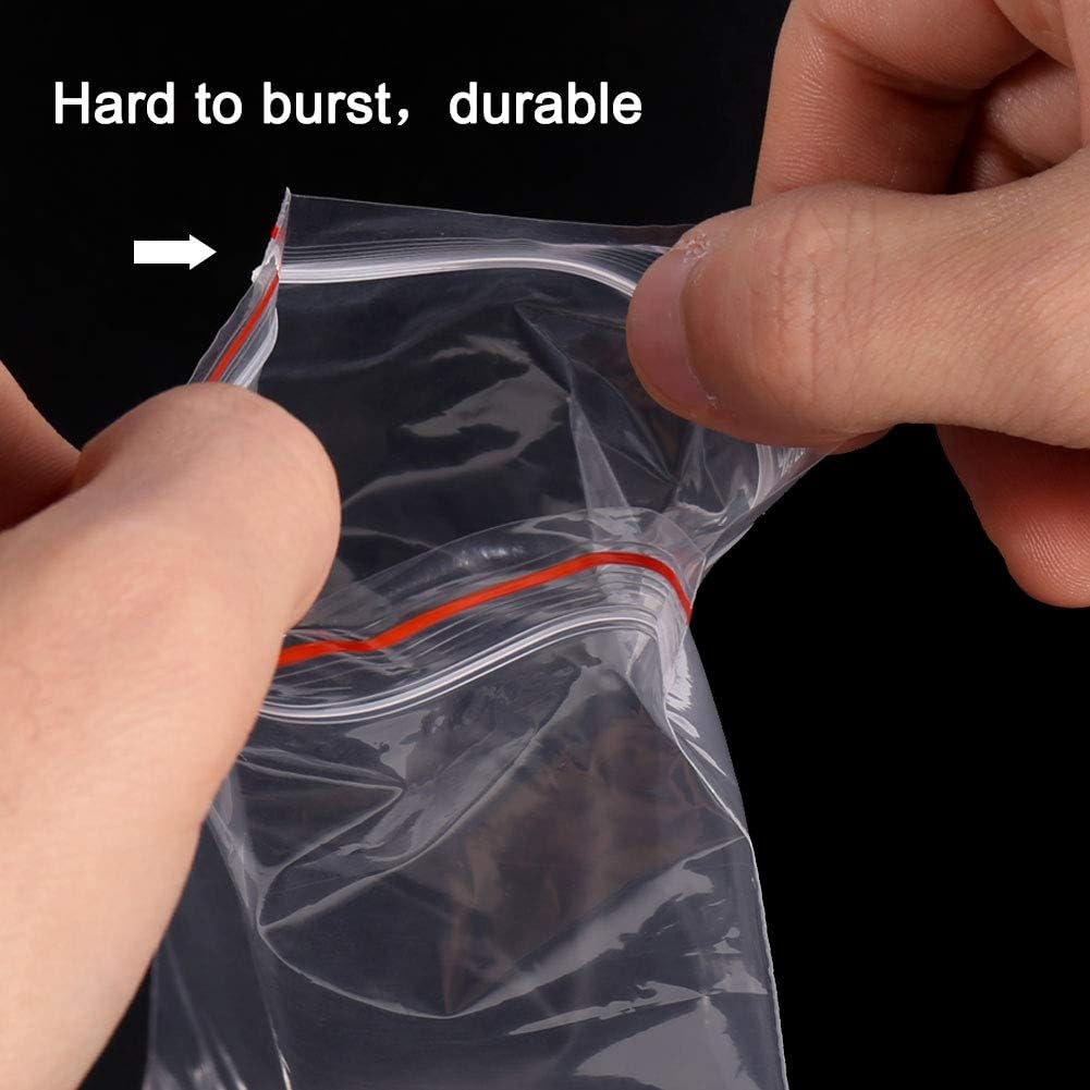 400 Pcs Grip Seal Bags Clear Plastic Bags, Resealable Poly Zip Lock Storage Pouch Bag for Kitchen Jewellery Craft Beads, 4 Sizes - Image 3