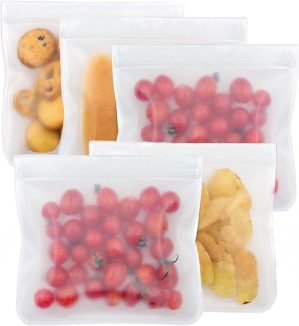 5Pcs Reusable Gallon Freezer Bags, ...