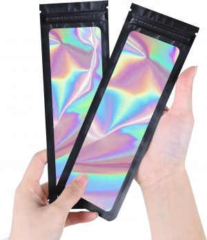 100 PCS Smell Proof Mylar Bags Holo...