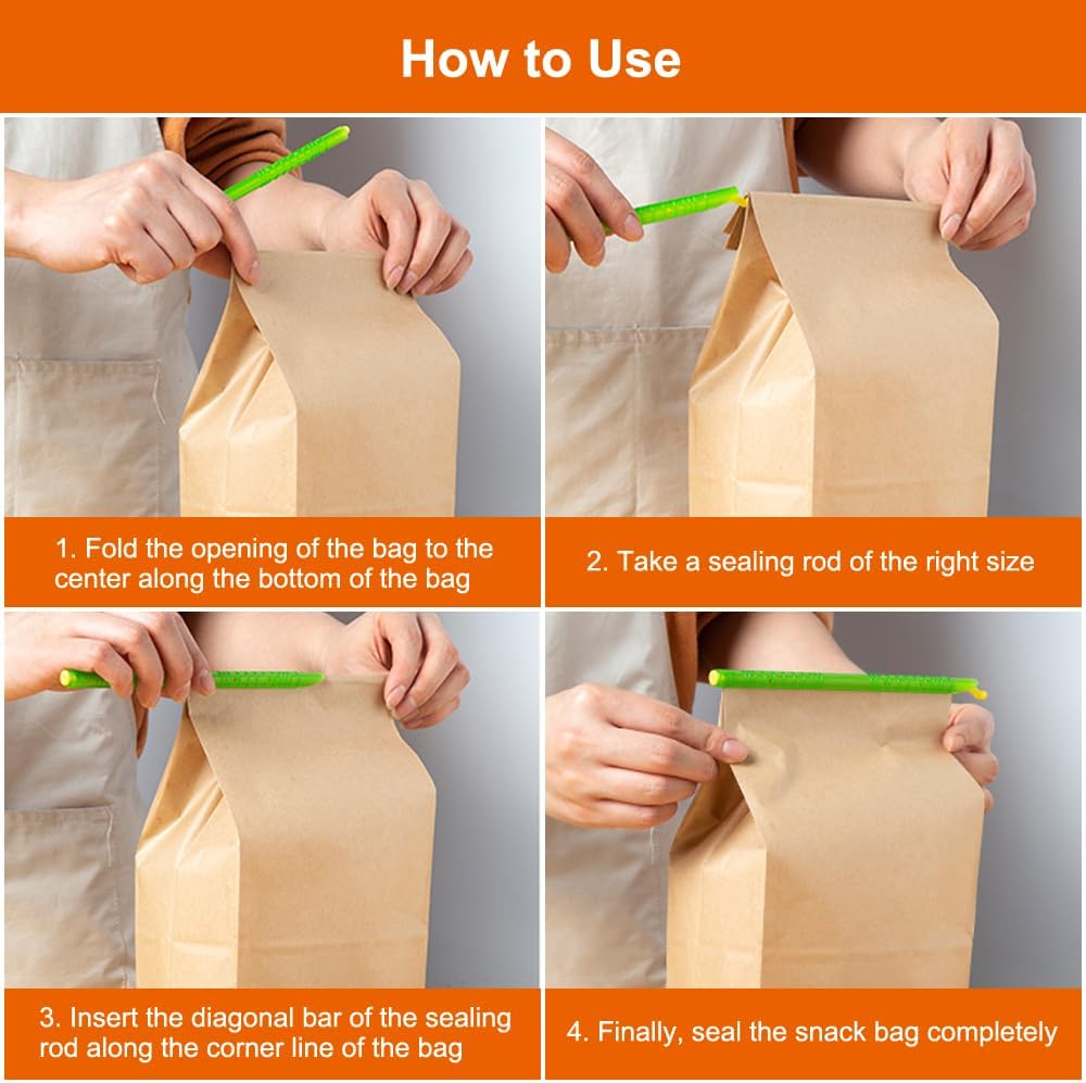 30 Pcs Food Bag Sealer Sticks, 5 Size and Color Magic Bag Sealing Sticks, Moisture-Proof and Fresh-Keeping, Reusable Storage Bag Closures Sticks for Keeping Food, Snack, 9/12.5/18.5/22.5/28.5cm - Image 5