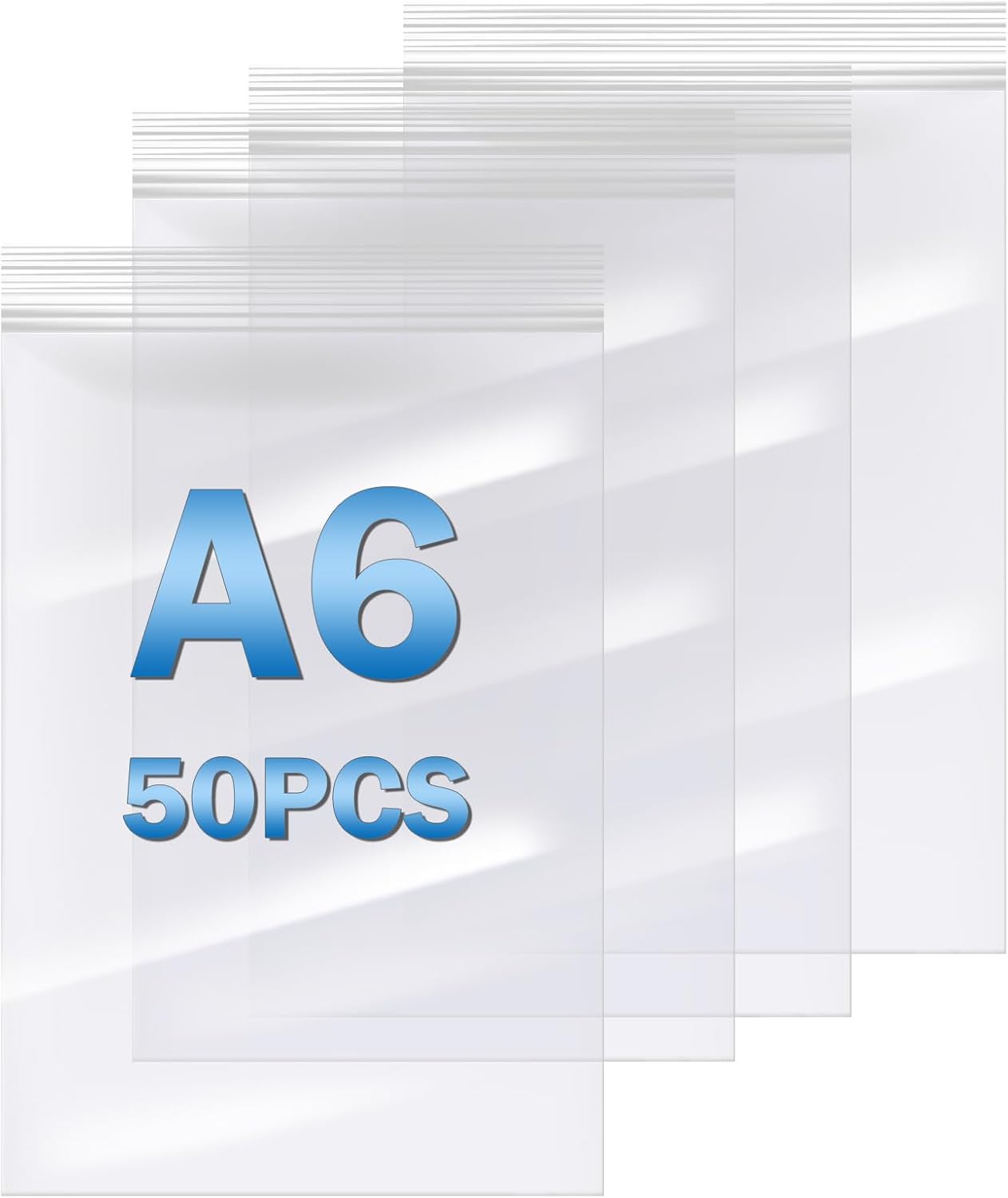 Small Plastic Grip Seal Bags Resealable Zip Poly Bags, A6 Clear Ziplock Bags Reusable Sealed Storage Pouches for Diamond Painting, Jewellery, Cards, Seeds, Foods Strorage