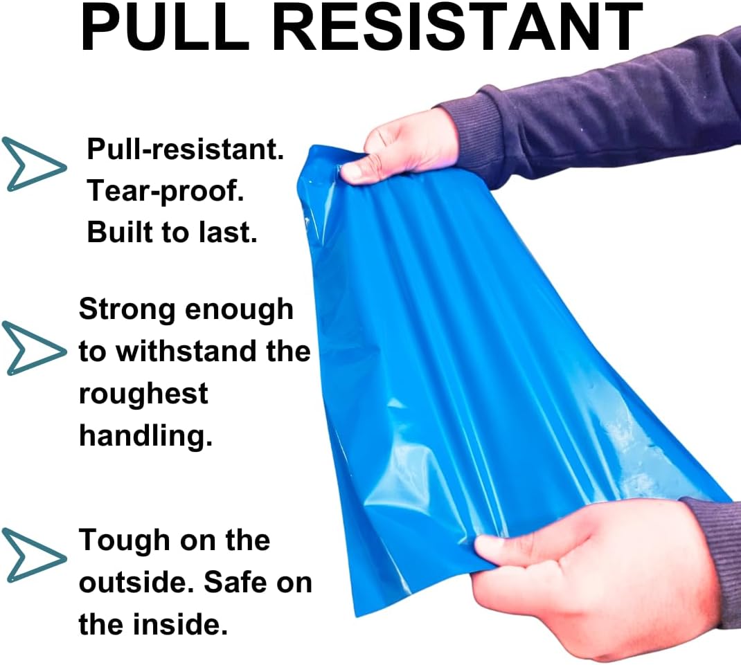 100 Mailing Bags – Strong and Waterproof Postal Bags | Self-Seal Poly Mailers & Postage Bags for Secure Packaging, Shipping & Delivery (9 x 12 (230 x 300mm), Blue, Pack of 100) - Image 4