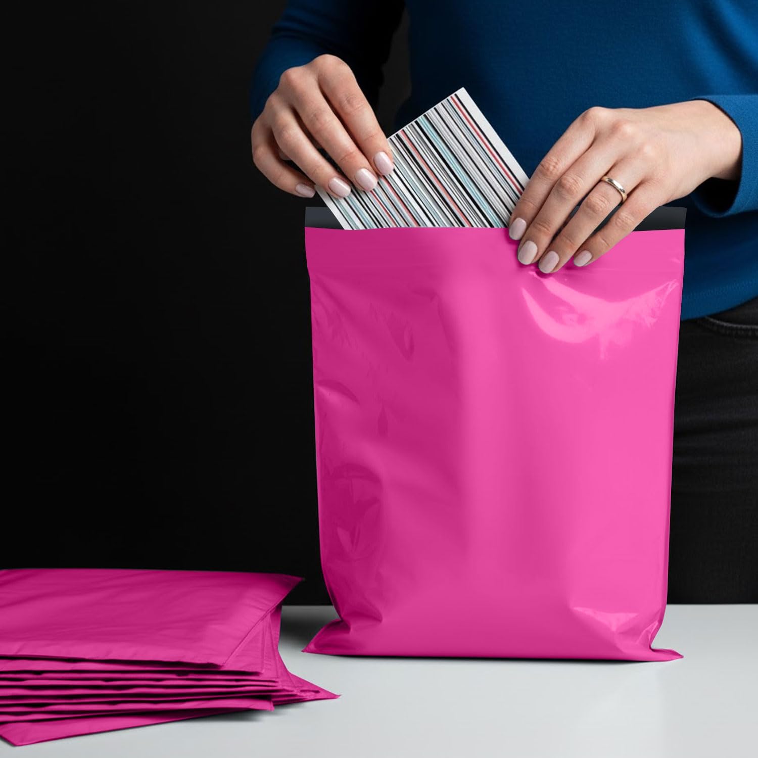 65 Mixed Parcel Bags Hot Pink, Mailer Bags Tamper-Proof Strong Postal Packaging Bags for Shipping, Mailing & Delivery, 4 Sizes Small to Large Bags, 15 Each - Image 3