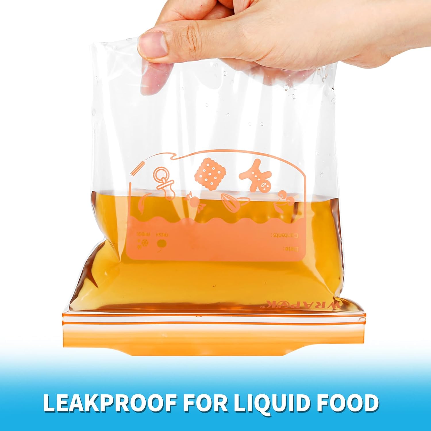 75 Pcs Zip Lock Freezer Bags Large Food Bag Plastic Ziplock Storage Reusable Sandwich Bag for Kitchen(3 Sizes) - Image 4