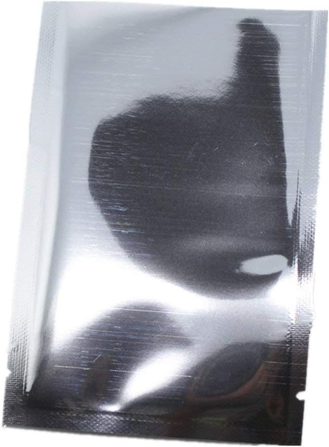 100pcs Mylar Foil Bags Heat Seal Vacuum Aluminum Foil Pouches for Sample 3.15mil Thick Open Top Vacuum Sealer Mylar Food Storage Packaging Foil Pouch (Silver, 8 x 12cm (3.1 x 4.7inch)) - Image 2