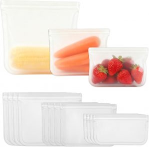 12 Pack Reusable Freezer Bags, 3 Si...