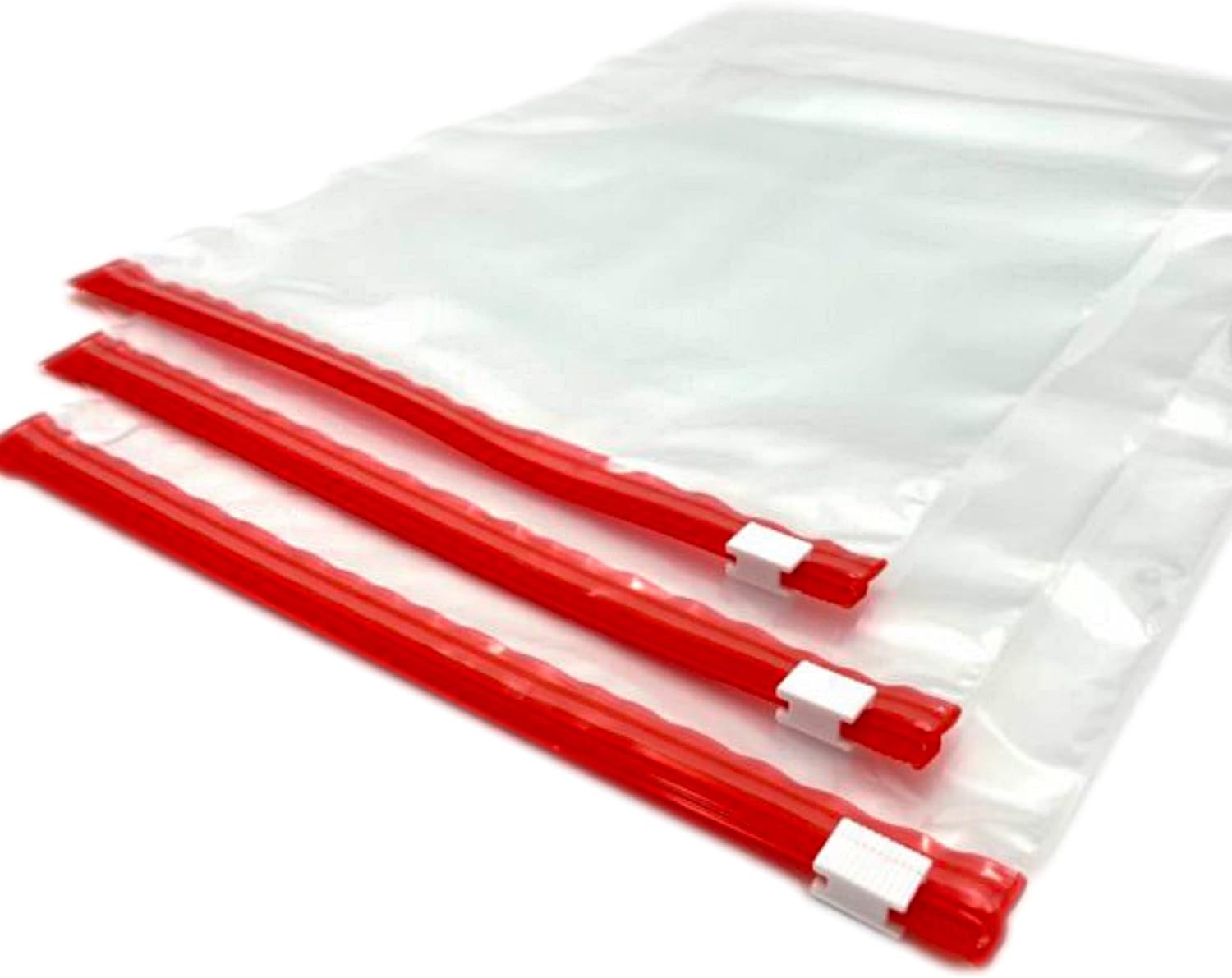 SKIR'CO (5 pcs) Reusable Zip Lock Bags 20 x 18 cm, Resealable, Clear Plastic, Slider Ziplock Food Bags, Freezer Safe