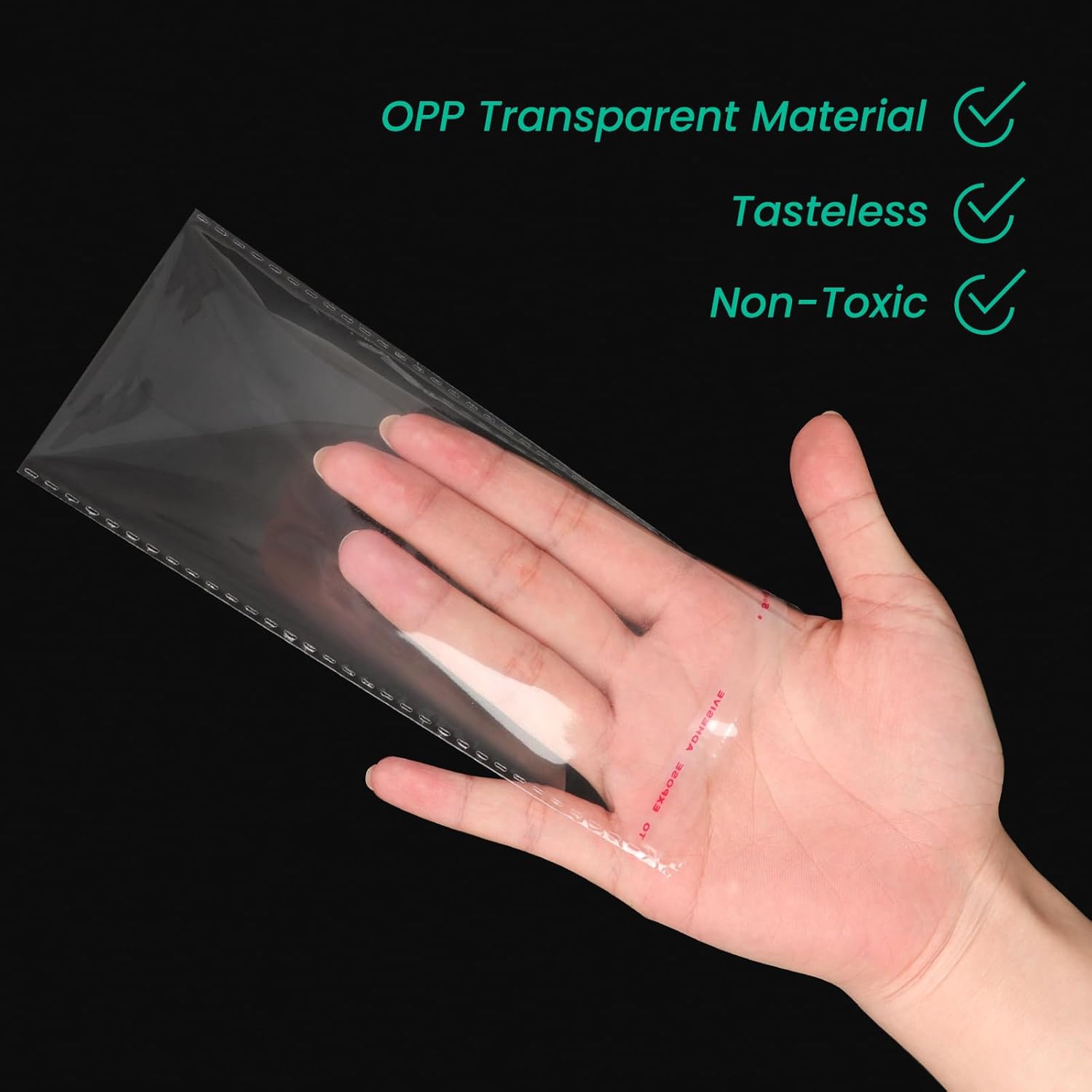 100Pcs Cellophane Bags (8.5x17cm) – Small Self-Seal Clear Cookie Bags for Sweets, Chocolates, Jewellery, Gifts | Floral-Cut Design | Multipurpose Treat Packaging - Image 5