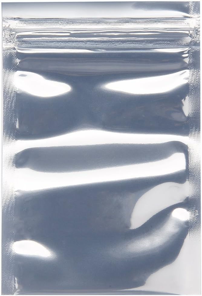 sourcing map 100Pcs 3.2"x4.7"/80x120mm Anti-Static Zip Lock Shielding Bag for HDD And Electronic Device