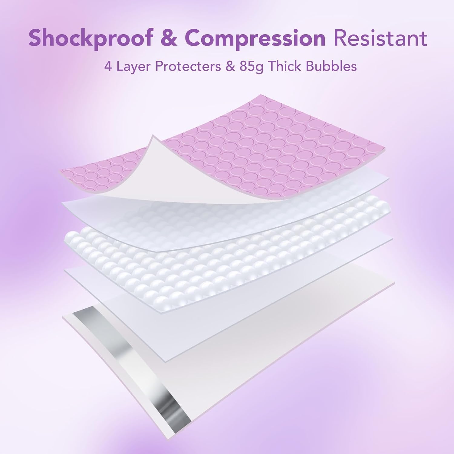 Switory 25pcs Padded Envelopes Purple Bubble Mailers 6x10 Waterproof Opaque Bubble Envelopes Thick Padded Mailers Packaging for Jewelry, Makeup Lavender - Image 6