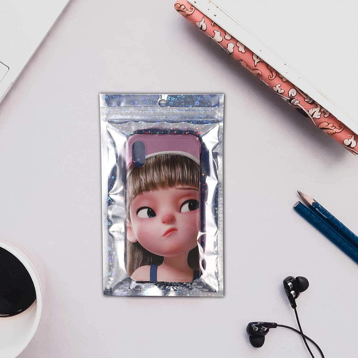 50 PCS Self Sealing Cookie Bags, Foil Ziplock Bags Resealable Wax Melts Packaging Jewellery Mylar Sweet Packaging Foil Pouch Holographic Pouches for Candy Biscuits (10 * 15cm) - Image 4