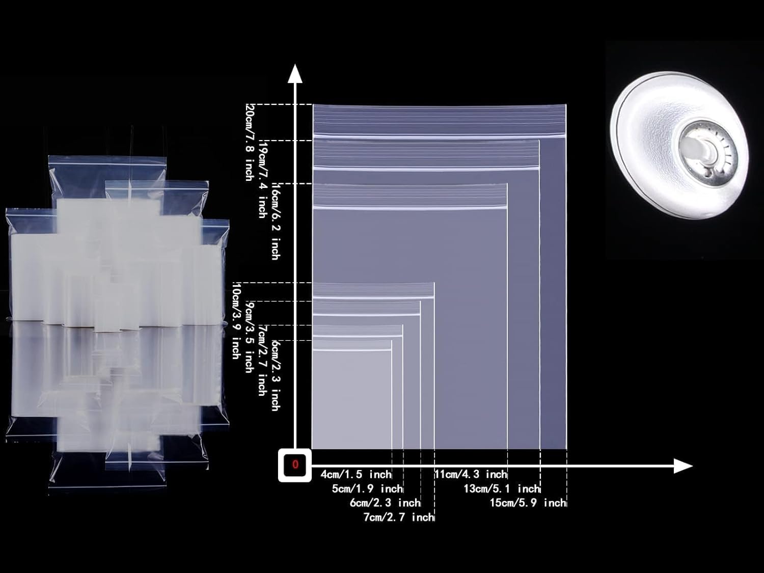 300Pcs Small Resealable Clear Plastic Grip Seal Bags - Mini Ziplock Pouches 6 * 4 cm - Tiny Transparent Polythene for Jewelry, Candies - Image 7