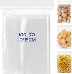 GAOHUI 100Pcs Grip Seal Bags, 10x15...