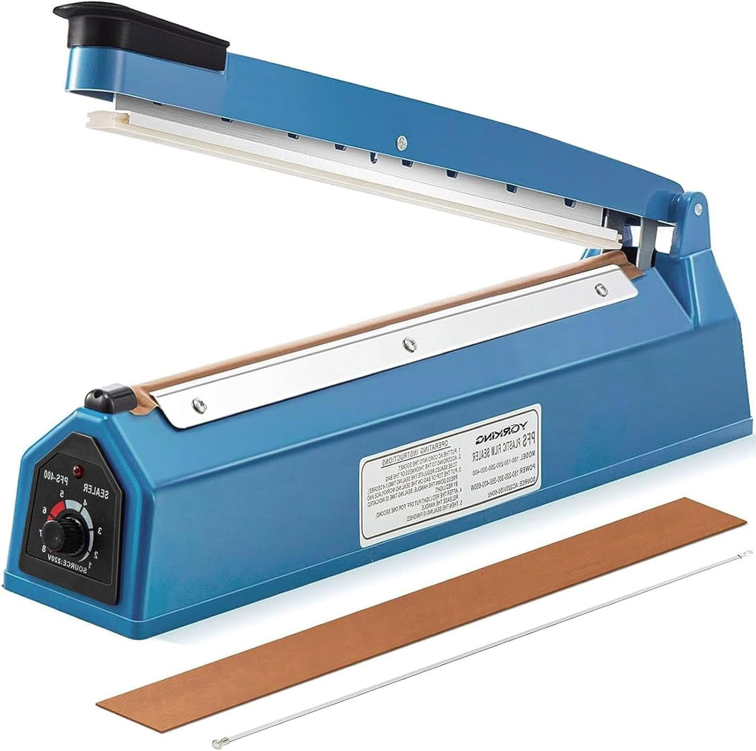 CROWNSHOP 400MM Impulse Heat Sealer Portable Manual Food Film Sealing Machine Pressure Sealing Machine for Plastic Bag for Food Sealing