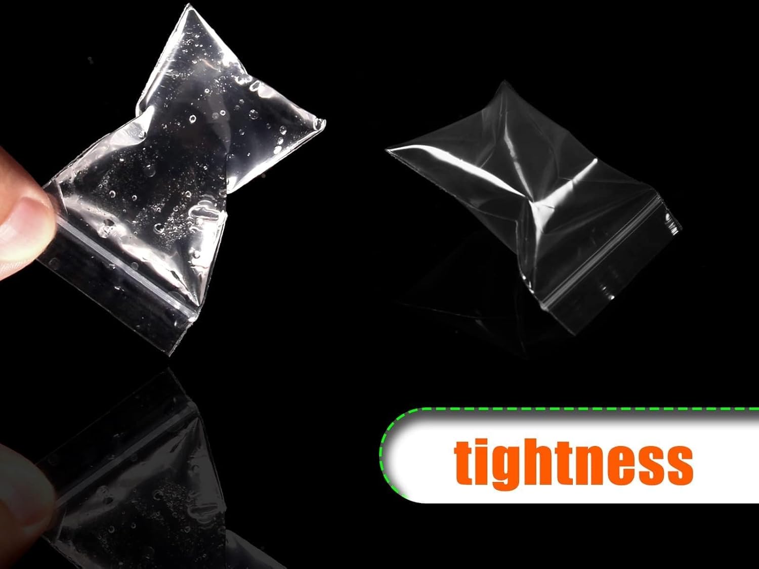 300Pcs Small Resealable Clear Plastic Grip Seal Bags - Mini Ziplock Pouches 6 * 4 cm - Tiny Transparent Polythene for Jewelry, Candies - Image 3