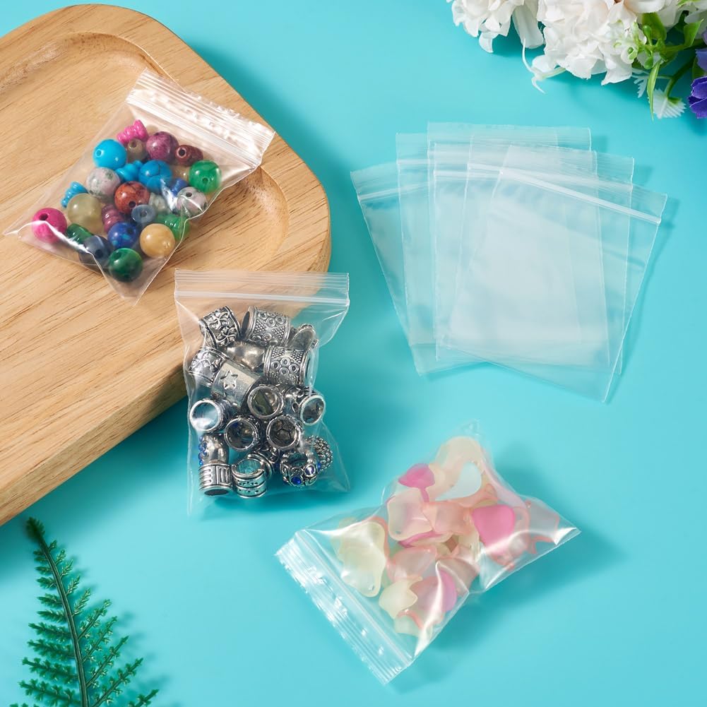 300Pcs/Set Rectangle Transparent Plastic Zip Lock Bags Organizer Storage Clear Top Seal Pouch Self Seal Resealable Packaging Bag 6x4cm - Image 5