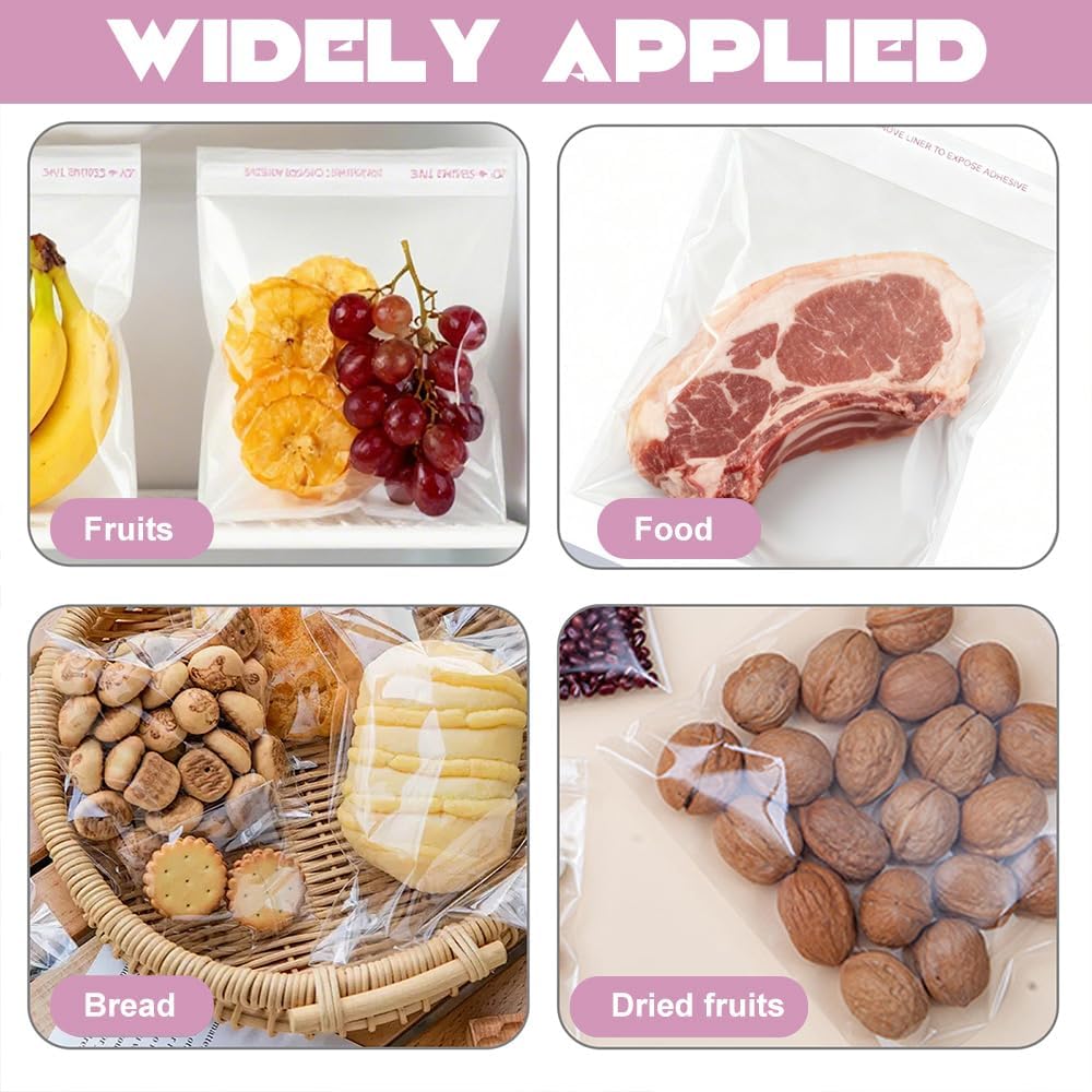 200-Pack Cellophane Bags Self Seal Small Clear Plastic Bags with Adhesive Strip for Cookies Sweets Candy Gifts Jewellery Crafts Resealable & Multipurpose OPP Bag (15 * 25cm) - Image 5