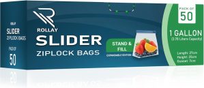 50 Slider Ziplock Bags – 1 Gallon...
