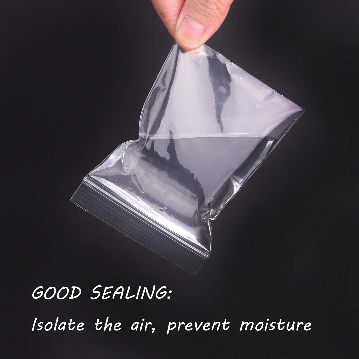 TUPARKA 300pcs Grip Seal Bags, Resealable Storage Bag Zip Lock Bags Small Clear Plastic Bags Poly Self Seal for Food Craft Jewellery Storage - Image 3