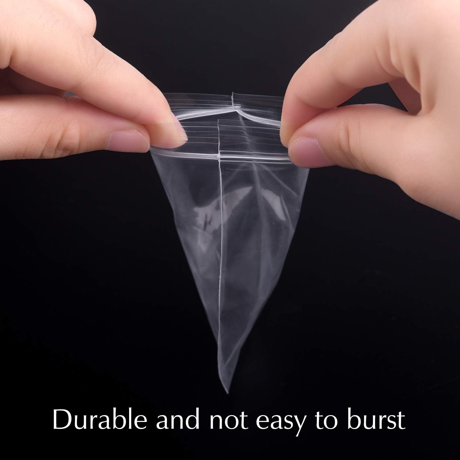 TUPARKA 300pcs Grip Seal Bags, Resealable Storage Bag Zip Lock Bags Small Clear Plastic Bags Poly Self Seal for Food Craft Jewellery Storage - Image 4