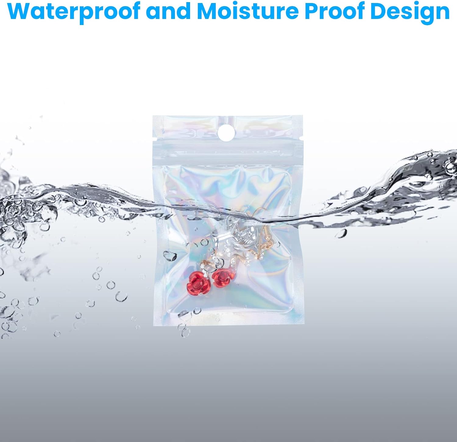 7x10cm Mylar Foil Ziplock Bags, 100PCS Sealable Smell Proof Resealable Holographic Bags for Coffee Beans, Candy, Cookies, Jewelry - Image 7