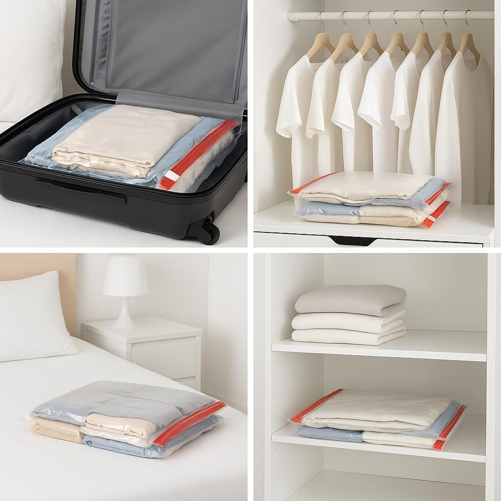 SKIR'CO (5 pcs) Reusable Zip Lock Bags 20 x 18 cm, Resealable, Clear Plastic, Slider Ziplock Food Bags, Freezer Safe - Image 5