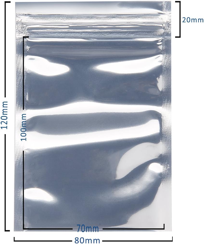 sourcing map 100Pcs 3.2"x4.7"/80x120mm Anti-Static Zip Lock Shielding Bag for HDD And Electronic Device - Image 5