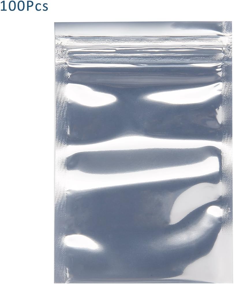 sourcing map 100Pcs 3.2"x4.7"/80x120mm Anti-Static Zip Lock Shielding Bag for HDD And Electronic Device - Image 2