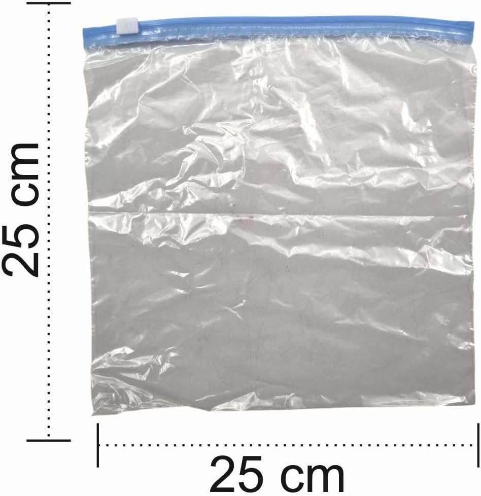 Slide Zip Freezer Bags – 12 Pack Resealable Food Bags with Slide Seal – 25 x 25cm – Microwave & Freezer Safe – Food Storage Bags in CDU - Image 4