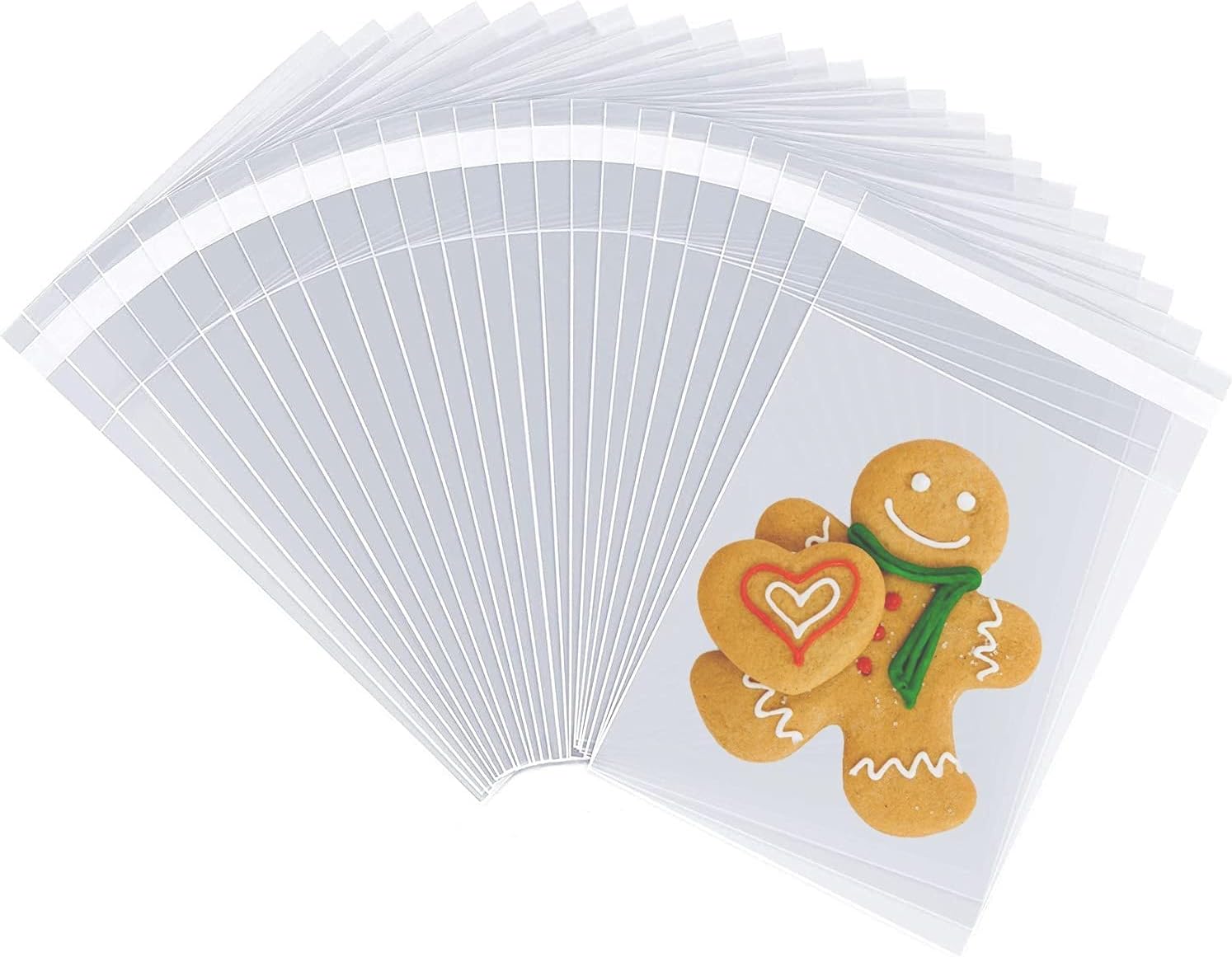 Sabco - 200 pcs Clear Display Bags - Cello Bags OPP - Self Seal Cellophane For Presentation - Food Safe - 10 Sizes - Ideal For FBA Cards Envelopes Pictures (4.7 x 7.2")