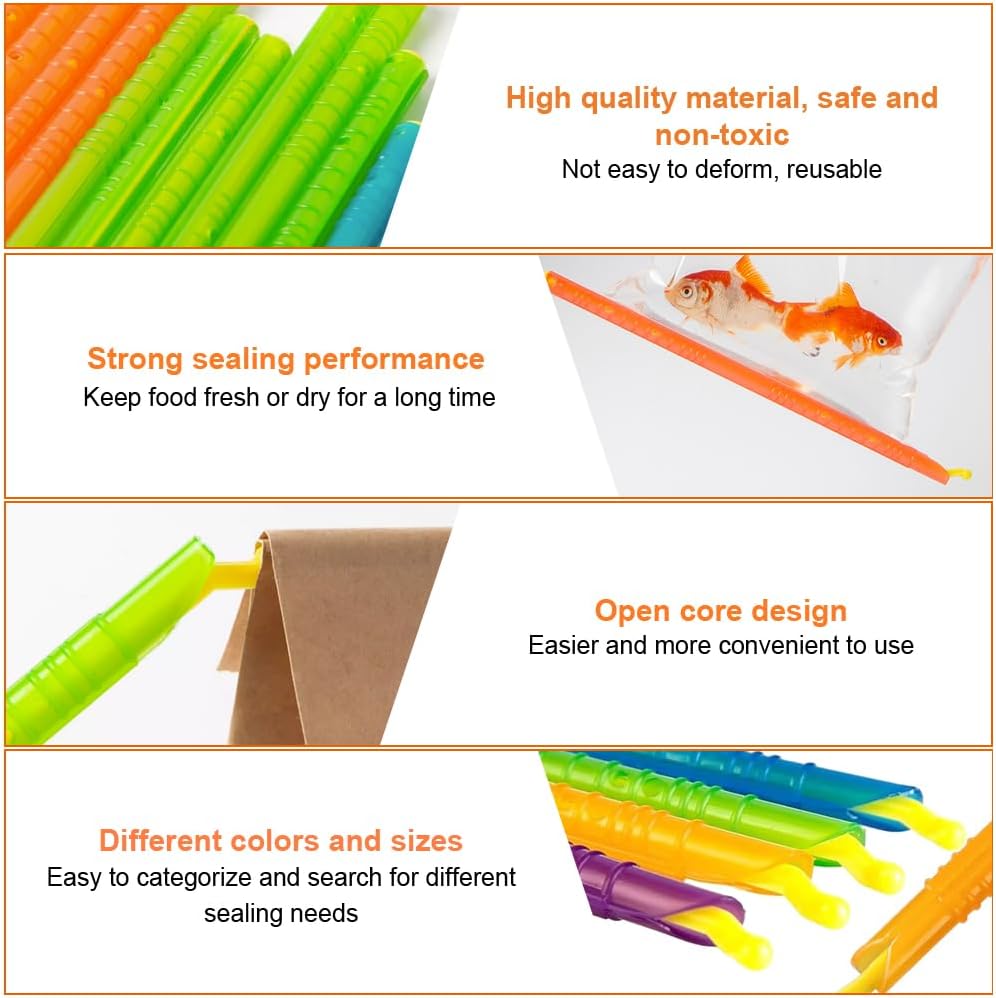 30 Pcs Food Bag Sealer Sticks, 5 Size and Color Magic Bag Sealing Sticks, Moisture-Proof and Fresh-Keeping, Reusable Storage Bag Closures Sticks for Keeping Food, Snack, 9/12.5/18.5/22.5/28.5cm - Image 3