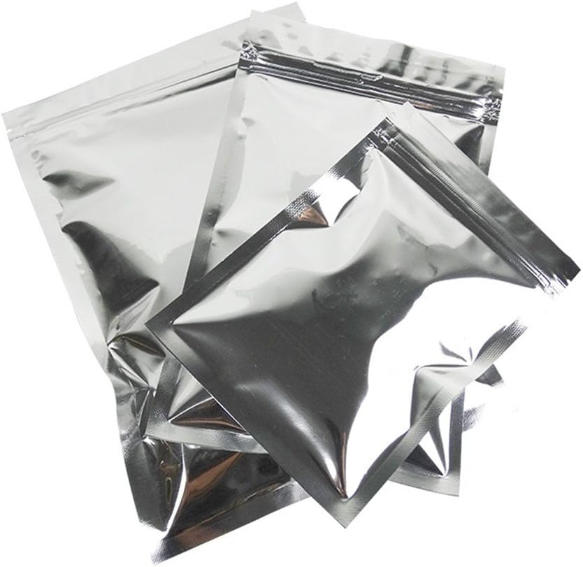 100pcs 4x6inch (10x15cm) Mylar Bags for Zip Bag Reusable Lock Seal Silver Grip Seal Aluminium Foil Food Storage Pouch Heat Seal Resealable Metallic Plastic Bags Zipper Lock Sample Baggies - Image 6