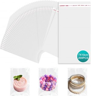 200Pcs Clear Self-adhesive Cellopha...